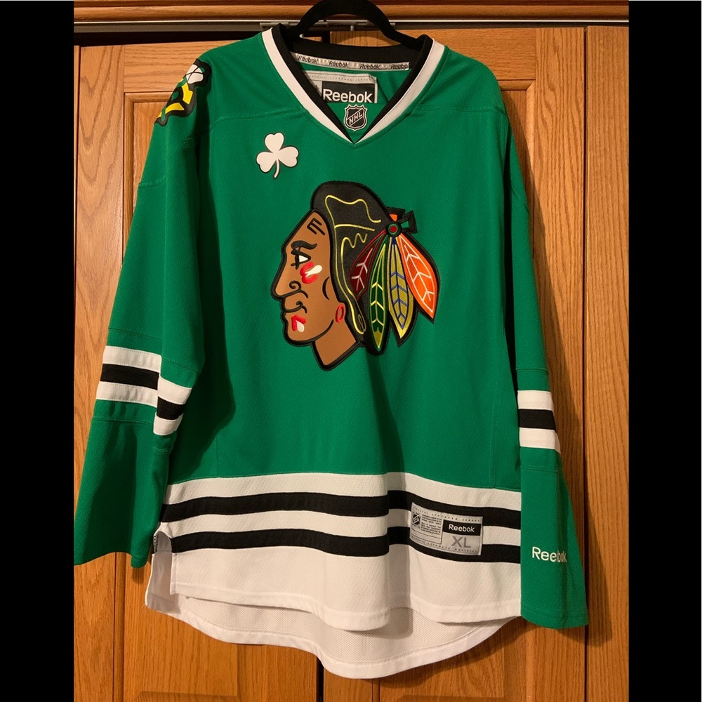Reebok Chicago Blackhawks St. Patrick's Day NHL Hockey Jersey XL